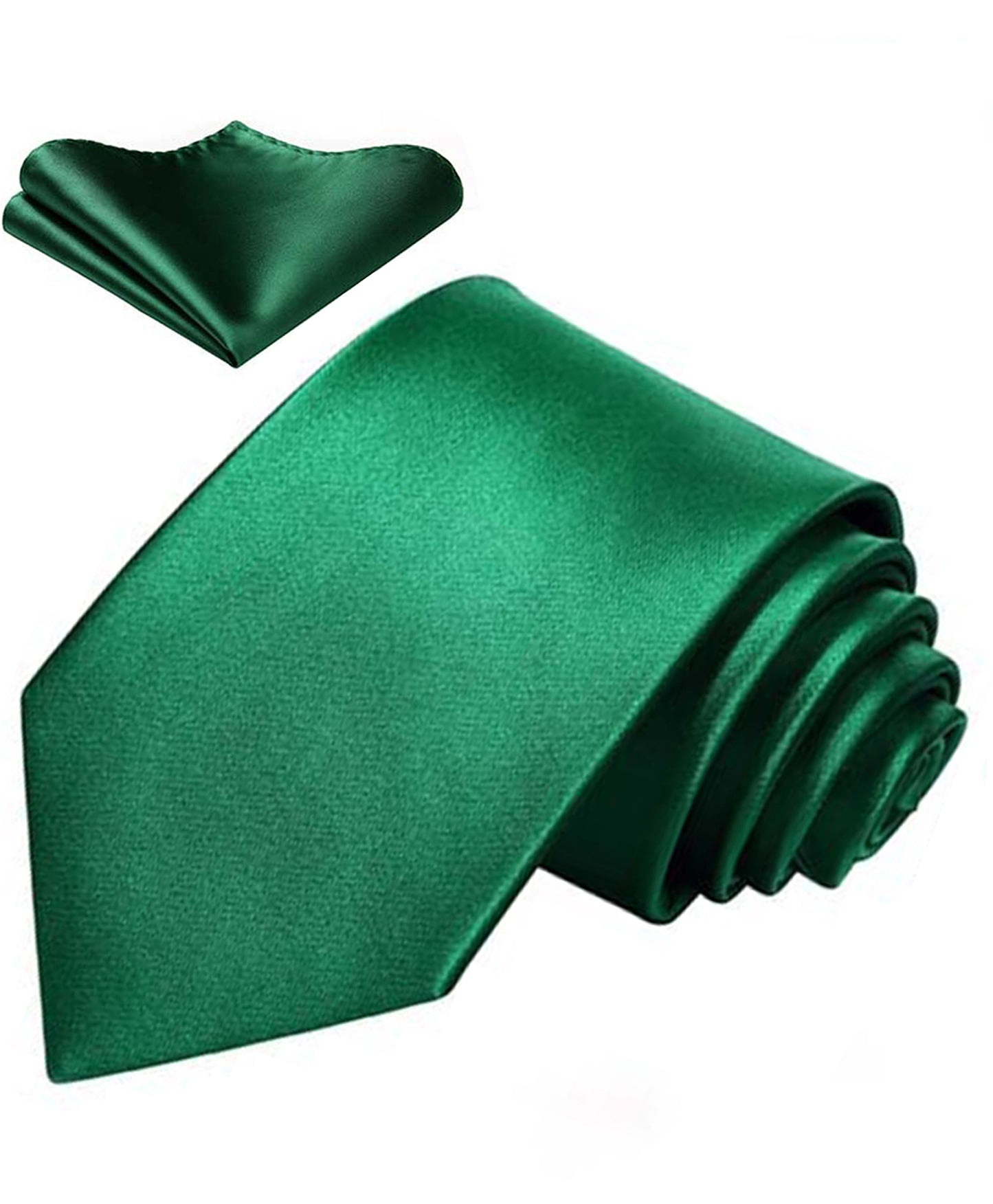 Hot Pink Mens Ties Classic Satin Necktie & Pocket Square Set with Gift Box Business Wedding Silk Tie