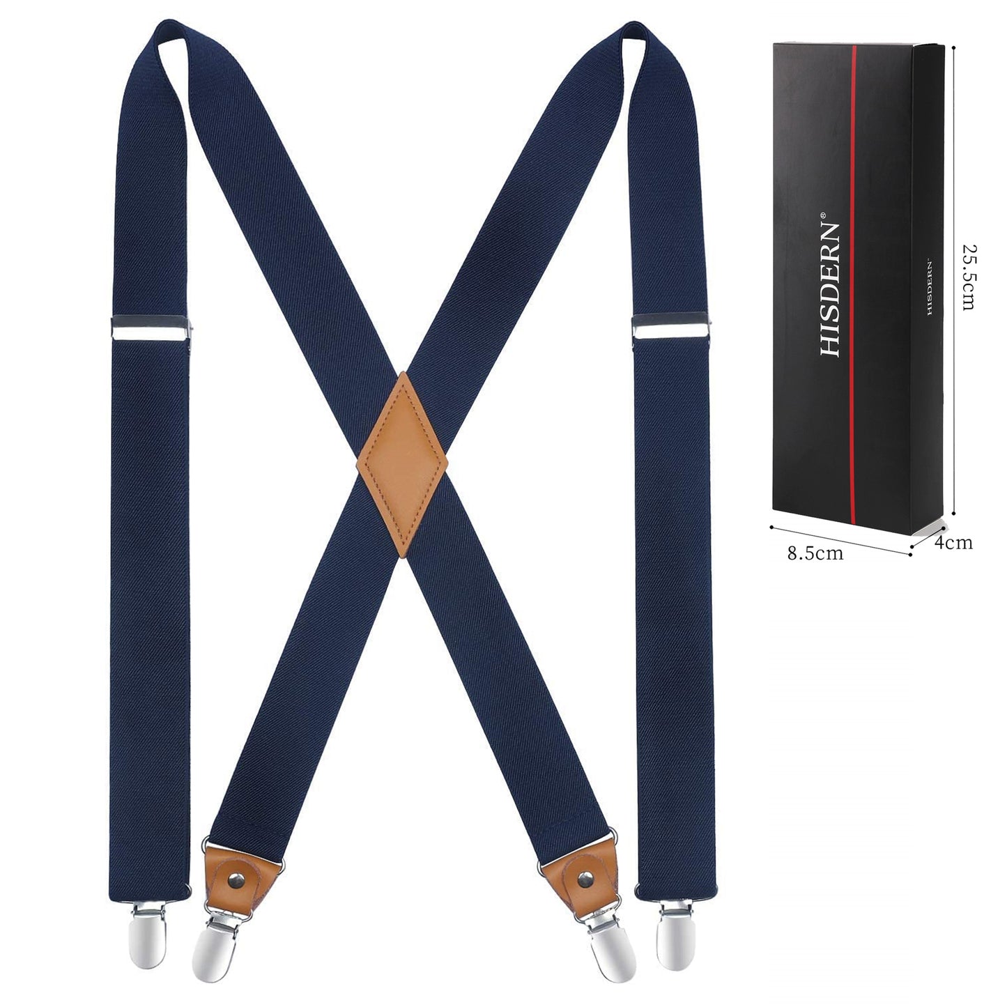 HISDERN Suspenders for Men Suspenders Adjustable Elastic Suspender Braces Clips X-Back